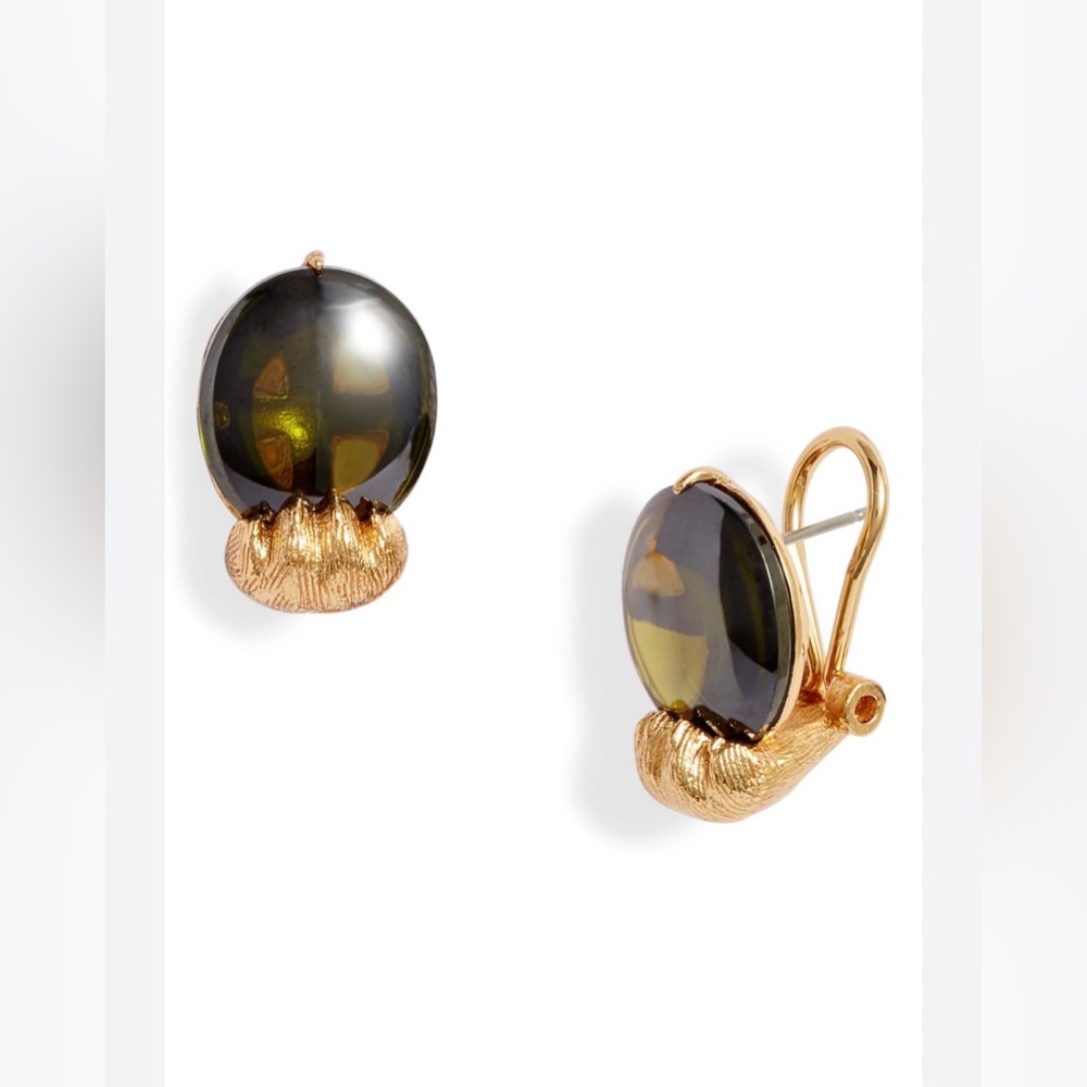 KATE SPADE Gold PERIDOT House Cat Paw Stud Earrings NWT